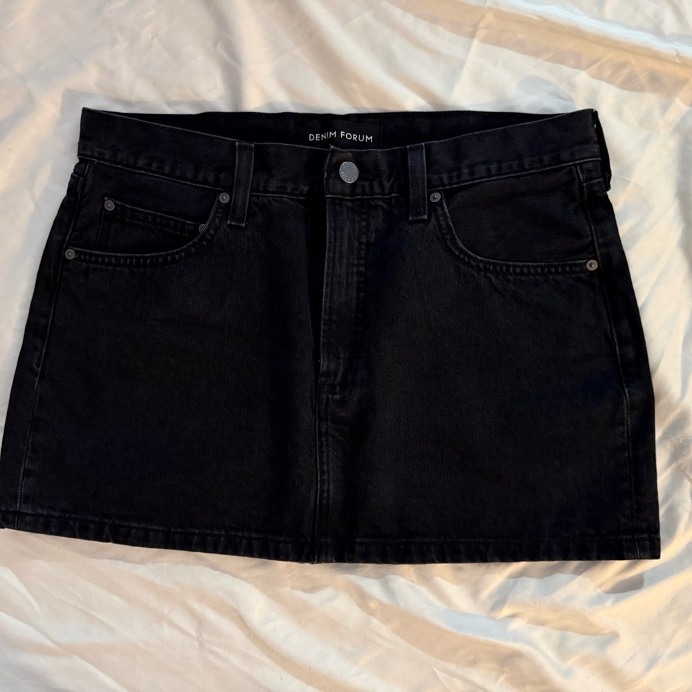 Denim Forum Black Mini Skirt